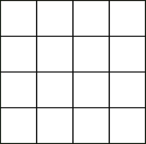 4X4 Bingo Template