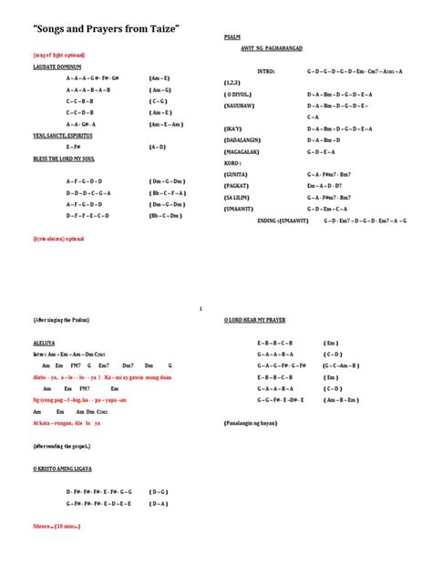 Taize Guitar Chords