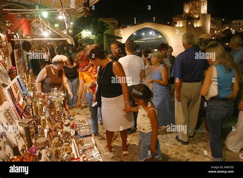 The nightlife in old town of Mostar Stock Photo - Alamy