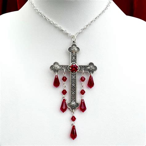 Large Cross Necklace Goth Vampire Necklace Gothic Cross - Etsy