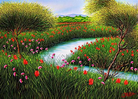 Spring Landscape Painting by Daurea Giovanni - Fine Art America