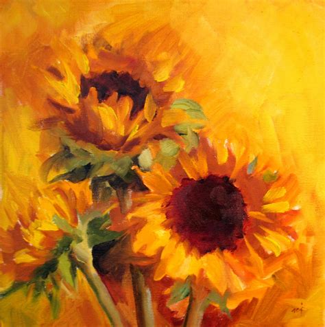 Nel's Everyday Painting: Sunflowers in Abstract Yellow - SOLD