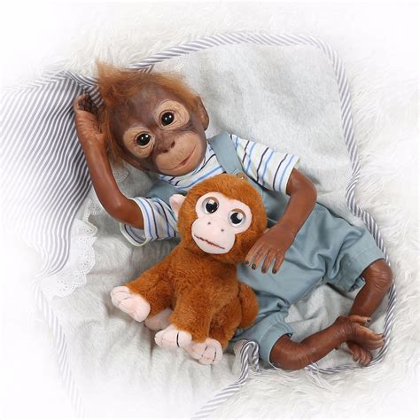 20" Lifelike Reborn Monkey Girl Boy Dolls Twins Monkey Baby Dolls Vinyl ...