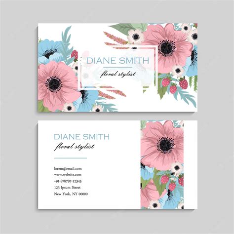 Premium Vector | Floral business card design