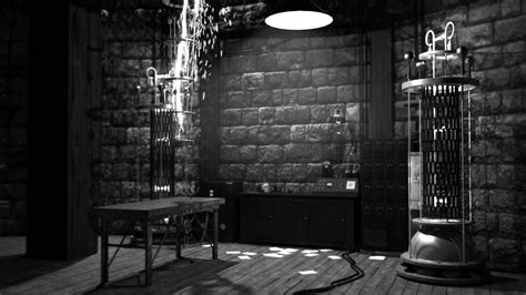 Lab of Frankenstein: A Mysterious Black and White Room