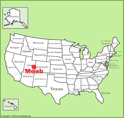 Moab location on the U.S. Map - Ontheworldmap.com