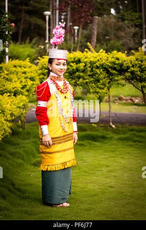 Beautiful young Khasi girl in Traditional Dress photo shoot in Shillong. The Khasi people are ...