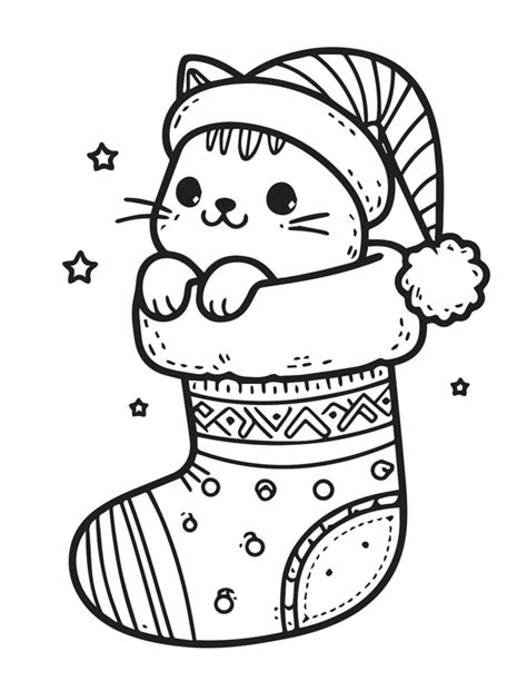 Free Printable Christmas Cats Coloring Pages - Itsy Bitsy Fun