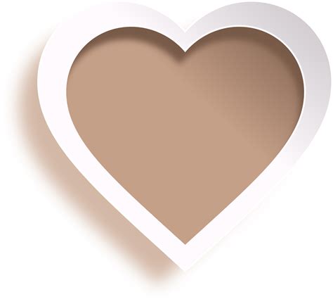 White And Brown Heart Paper Cut Style 10977784 PNG