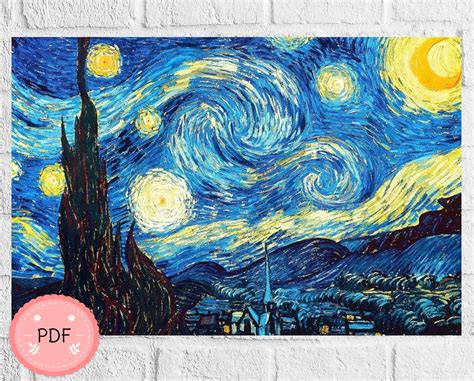 The Starry Night Cross Stitch Pattern ,pdf Instant Download , X Stitch ...