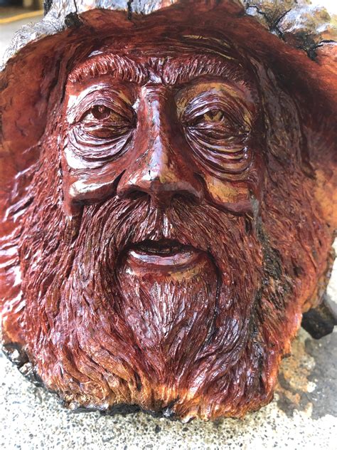 Wood Spirit Manzanita burl wood carving art sculpture tree spirit