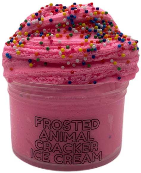 Frosted Animal Cracker Ice Cream - Glitter Slimes