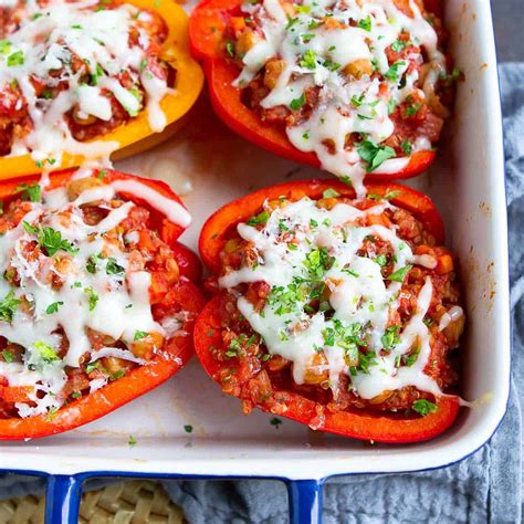 Vegetarian Stuffed Peppers (Italian-Style) - Cookin Canuck