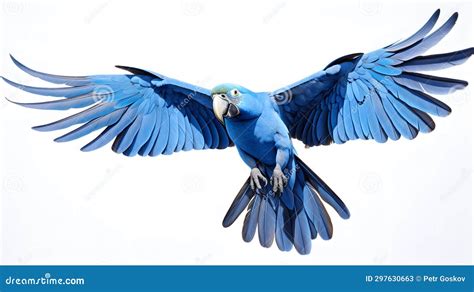 Blue Macaw Spread Open Wings Stock Image - Image of isolated, amazon ...