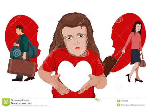 Divorced Parents And Sad Child. Cartoon Vector | CartoonDealer.com #173056543