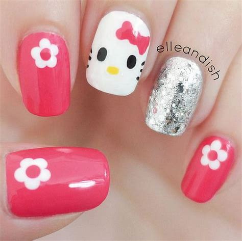 Cute Hello Kitty Nail Art Designs - Hative