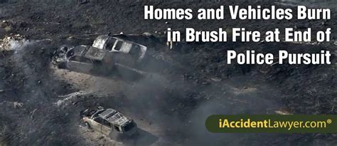 Moreno Valley, CA - Homes and Vehicles Burn in Brush Fire at End of Police Pursuit - Car ...