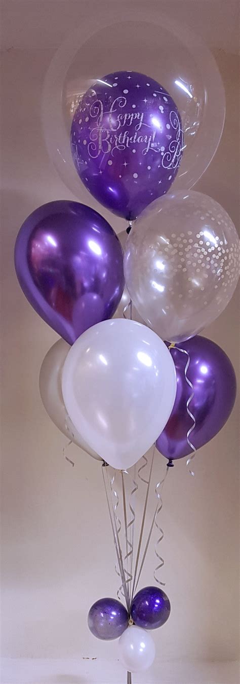 Happy Birthday Balloons in Purple and Silver | Purple happy birthday, Glitter balloons, Purple ...