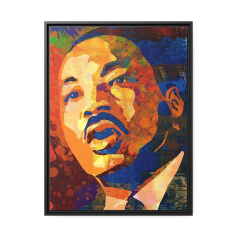 Martin Luther King Jr Framed Canvas Wall Art - Warhol Style Pop Art ...