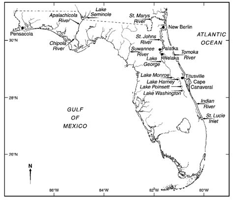 Rivers Of Florida Map | Draw A Topographic Map