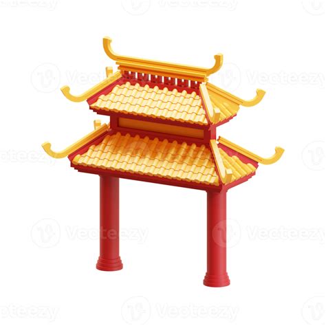 Isometric Chinatown Gate 14326284 PNG