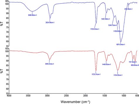 ATR-FTIR spectra comparison of the obverse area of genuine (blue ...