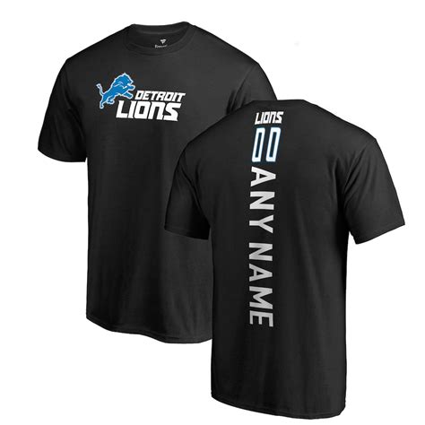 Men's Pro Line Black Detroit Lions Personalized Backer T-Shirt