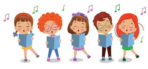 Cartoon group of children singing in the school choir 15276812 Vector Art at Vecteezy