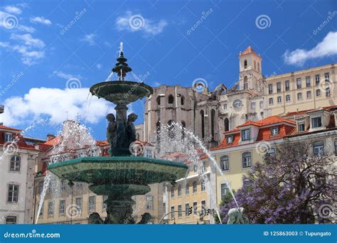 Lisbon Rossio Square stock image. Image of carmel, tourism - 125863003