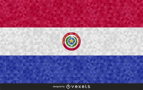 Flag Of Paraguay Polygonal Design Vector Download