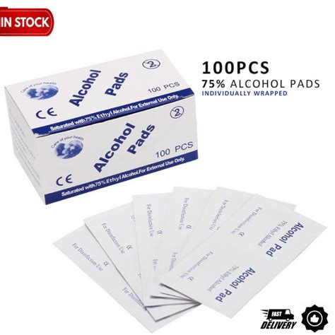 100PC Alcohol Swab Pads For Phone Wipes Handphone Alchol Swabs Pad Disposable Disinfection ...