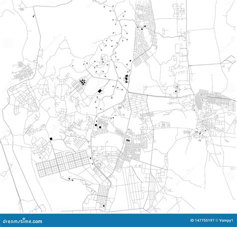 Satellite Map of Naypyidaw. Myanmar. Map of Streets and Buildings of ...