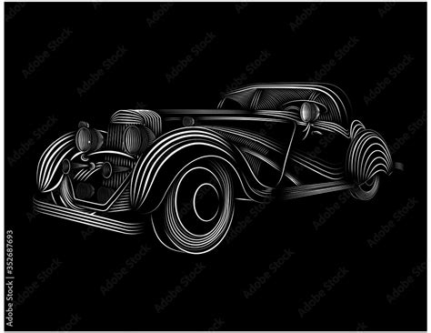 car vector line art for t-shirt or logo designs Stock Vector | Adobe Stock