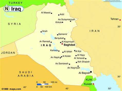 Iraq Base Wall Map | Maps.com.com