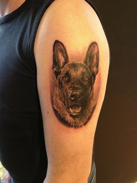 German shepherd tattoo on hand - Tattooimages.biz