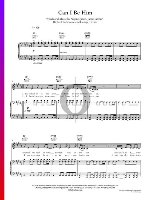 Can I Be Him (James Arthur) Piano Sheet Music - OKTAV