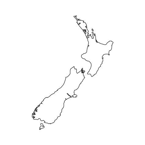 New Zealand Map Outline Vector Art, Icons, and Graphics for Free Download