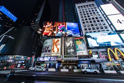 Night View of the New York Times Square TimesSquare Editorial Stock Image - Image of ...