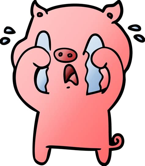 crying pig cartoon 12427570 Vector Art at Vecteezy