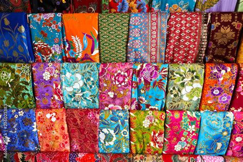 samples of indonesian batik fabric Stock Photo | Adobe Stock