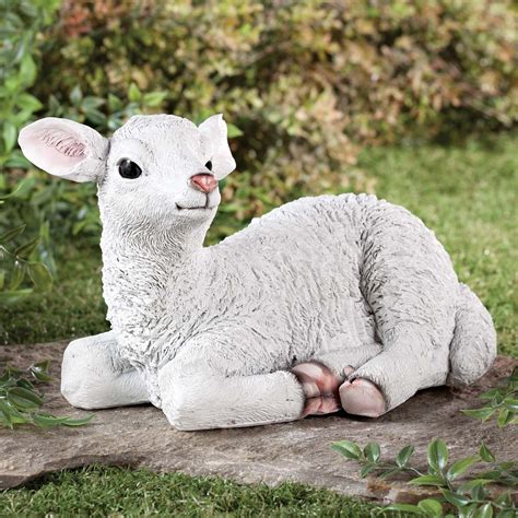 Resin Lamb Statue - Lawn Art - Garden Decor - Miles Kimball | Outdoor ...