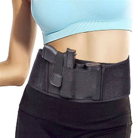 LEOSO Adjustable Concealed Carry Waist Belly Band Gun Holster Elastic ...