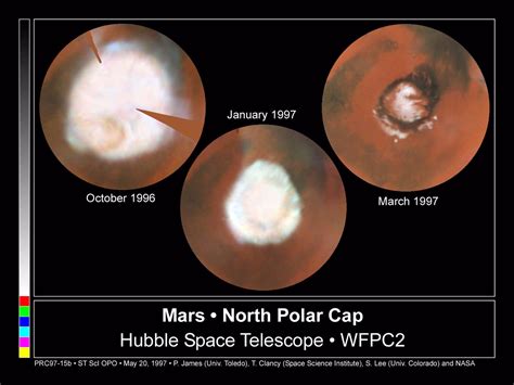 Seasonal Changes in Mars' North Polar Ice Cap