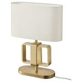 UPPVIND table lamp with LED bulb, brass plated/white, 19" - IKEA