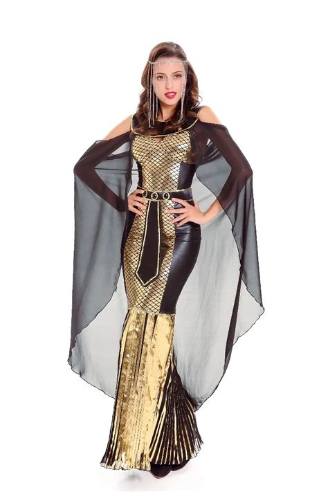 Adult Women Deluex Egyptian Queen Cleopatra Goddess Costume-in Holidays ...