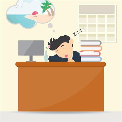 Premium Vector | Businessman sleeping at work character cartoon vector ...