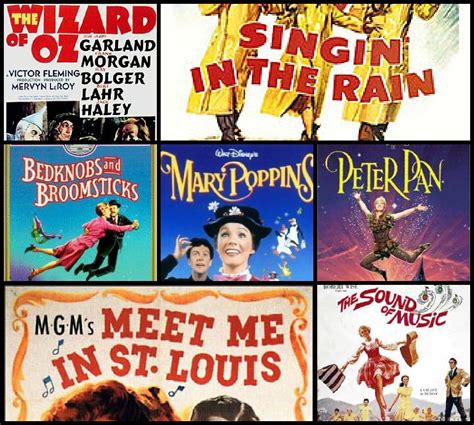 various movie posters are shown in this collage, including mary poppin's sing - in - the - rain