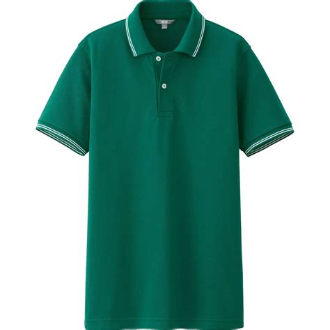 Uniqlo Men Dry Pique Line Short Sleeve Polo Shirt in Green for Men | Lyst