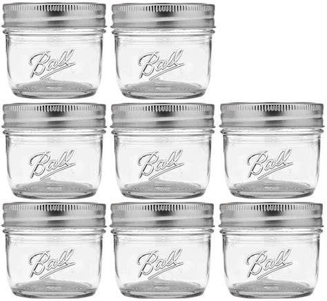 Ball Mason Jars, 4 Oz., Total 8 Jars | Dixie Chik Cooks