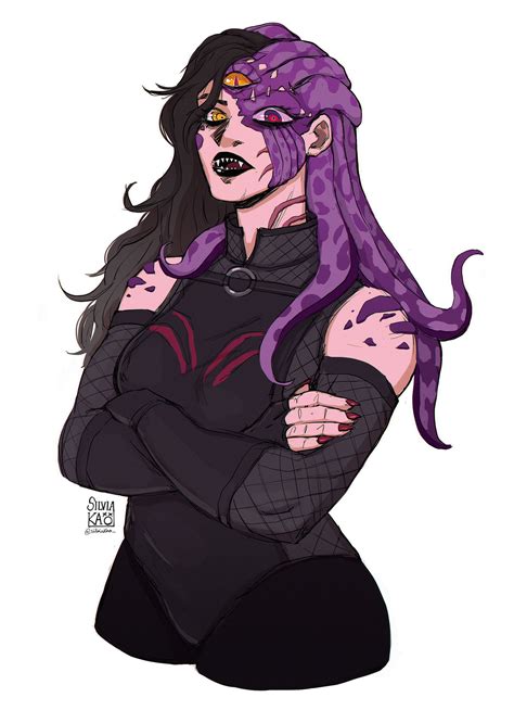 [OC] [ART] Commission I made of a DnD Villain! (Half Illithid) 💜 : r/DnD